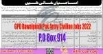 P.O Box 914 GPO Rawalpindi Pak Army Civilian Jobs