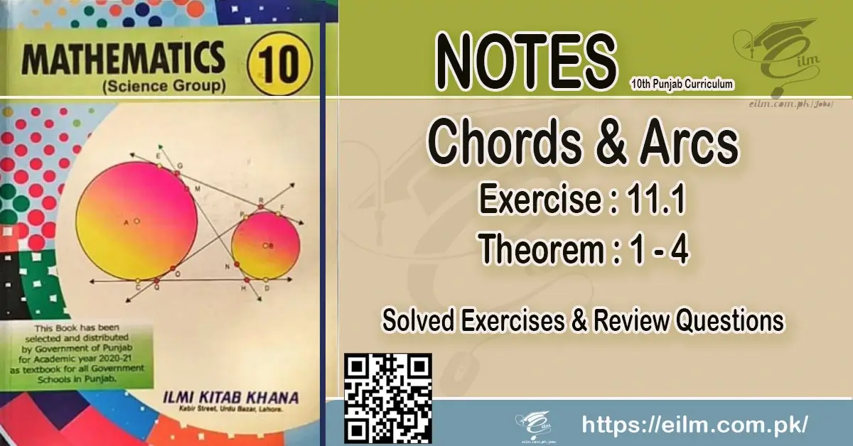 10 Mathematics Chords and Arcs Notes