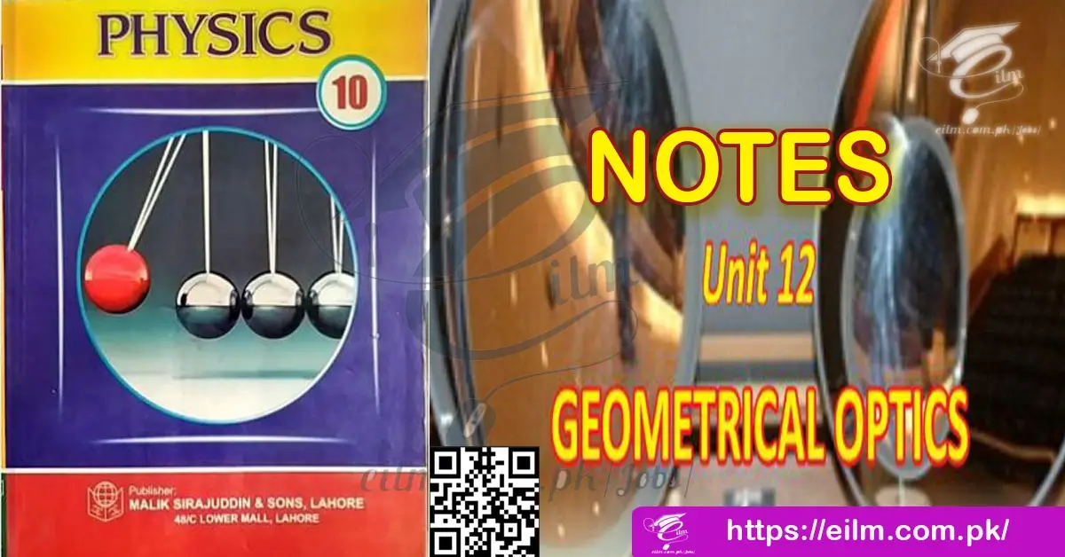 Class-10 Physics-unit-12 geometrical optics notes