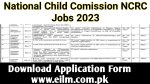 Download Application Form via www.ncrc.gov.pk for National Commission on child rights NCRC Jobs 2023