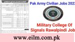 Military College of Signals Rawalpindi Jobs 2023- Download Application Form