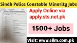 Online Registration @apply.sts.net.pk for Sindh Police Constable Minority Jobs 2023: