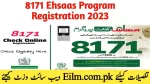 Ehsaas Program 2023 Online Registration 8171 pass gov pk