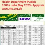 Punjab Health Department jobs 2023-Apply Online via www.nts.org.pk