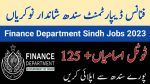 Finance Department Sindh Jobs 2023 | www.finance.gov.pk  jobs 2023 