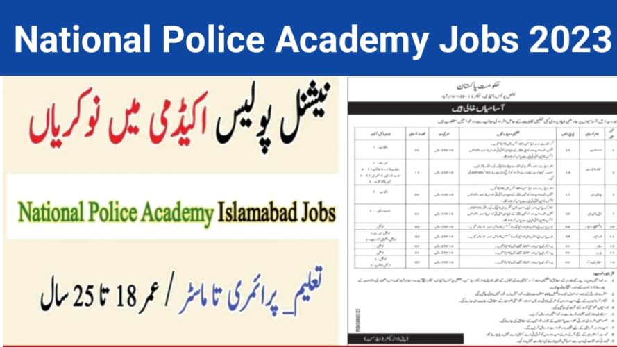 National Police Academy Islamabad Jobs 2023 Download Application Form