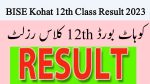 BISE Kohat 12th Class Result 2023 Kohat Board 