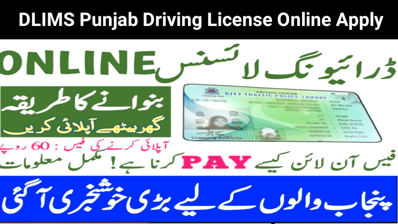 DLIMS Punjab Driving License Online Apply method