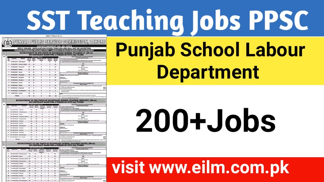 PPSC Secondary School Teacher SST Jobs 2023-PPSC ADV No 29/2023 Apply Online through www.ppsc.gop.pk