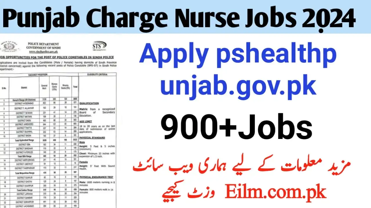 Punjab Charge Nurse SHMEC Jobs 2024