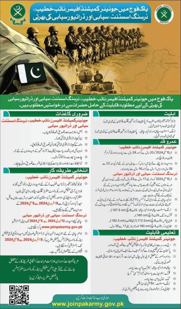 Join Pak Army as Junior Commissioned Officer 2024 Advertisement
